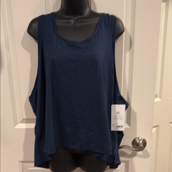 Athleta Blue Cut Out Relaxed Tank Top - Picture 1 of 5